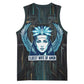 Wosret Winged Crown Basketball Jersey Egyptian Cyber Circuit Design in Futuristic Blue Theme