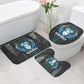 Wosret Winged Crown Bathroom Set Egyptian Cyber Circuit Design in Futuristic Blue Theme