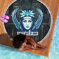 Wosret Winged Crown Beach Blanket Egyptian Cyber Circuit Design in Futuristic Blue Theme