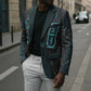 Wosret Winged Crown Blazer Egyptian Cyber Circuit Design in Futuristic Blue Theme