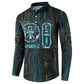 Wosret Winged Crown Button Sweatshirt Egyptian Cyber Circuit Design in Futuristic Blue Theme