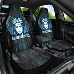 Wosret Winged Crown Car Seat Cover Egyptian Cyber Circuit Design in Futuristic Blue Theme