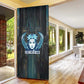 Wosret Winged Crown Door Cover Egyptian Cyber Circuit Design in Futuristic Blue Theme