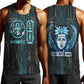 Wosret Winged Crown Men Tank Top Egyptian Cyber Circuit Design in Futuristic Blue Theme