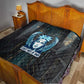 Wosret Winged Crown Quilt Egyptian Cyber Circuit Design in Futuristic Blue Theme