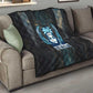 Wosret Winged Crown Quilt Egyptian Cyber Circuit Design in Futuristic Blue Theme