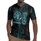 Wosret Winged Crown Rugby Jersey Egyptian Cyber Circuit Design in Futuristic Blue Theme
