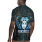 Wosret Winged Crown Rugby Jersey Egyptian Cyber Circuit Design in Futuristic Blue Theme