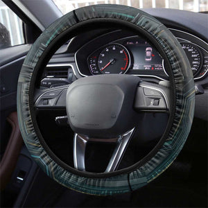 Wosret Winged Crown Steering Wheel Cover Egyptian Cyber Circuit Design in Futuristic Blue Theme