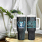 Wosret Winged Crown Tumbler With Handle Egyptian Cyber Circuit Design in Futuristic Blue Theme