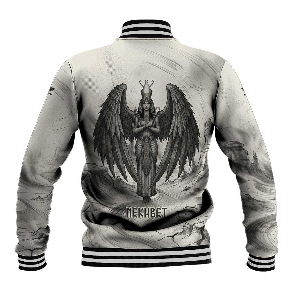 Nekhbet Egyptian Baseball Jacket Vulture Goddess Mother of Protection Wings Claws Desert