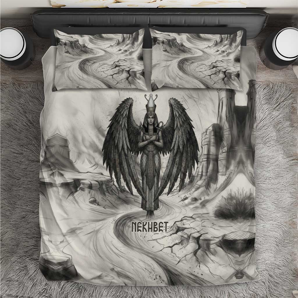 Nekhbet Egyptian Bedding Set Vulture Goddess Mother of Protection Wings Claws Desert