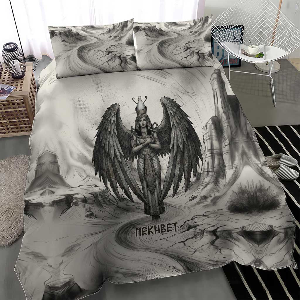 Nekhbet Egyptian Bedding Set Vulture Goddess Mother of Protection Wings Claws Desert