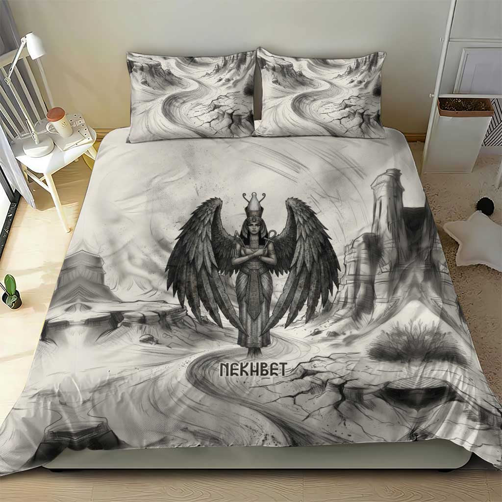 Nekhbet Egyptian Bedding Set Vulture Goddess Mother of Protection Wings Claws Desert