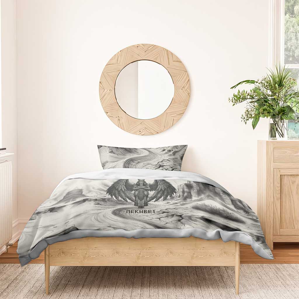 Nekhbet Egyptian Bedding Set Vulture Goddess Mother of Protection Wings Claws Desert