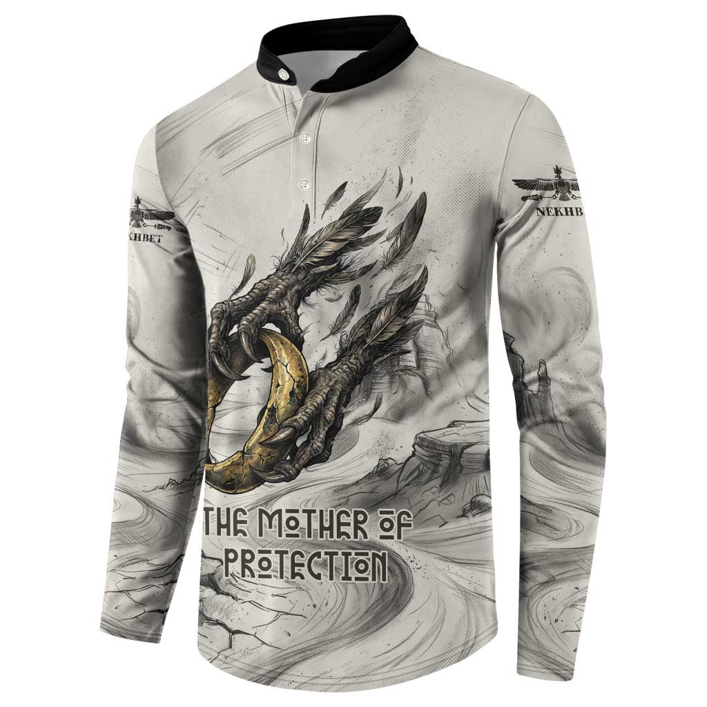 Nekhbet Egyptian Button Sweatshirt Vulture Goddess Mother of Protection Wings Claws Desert