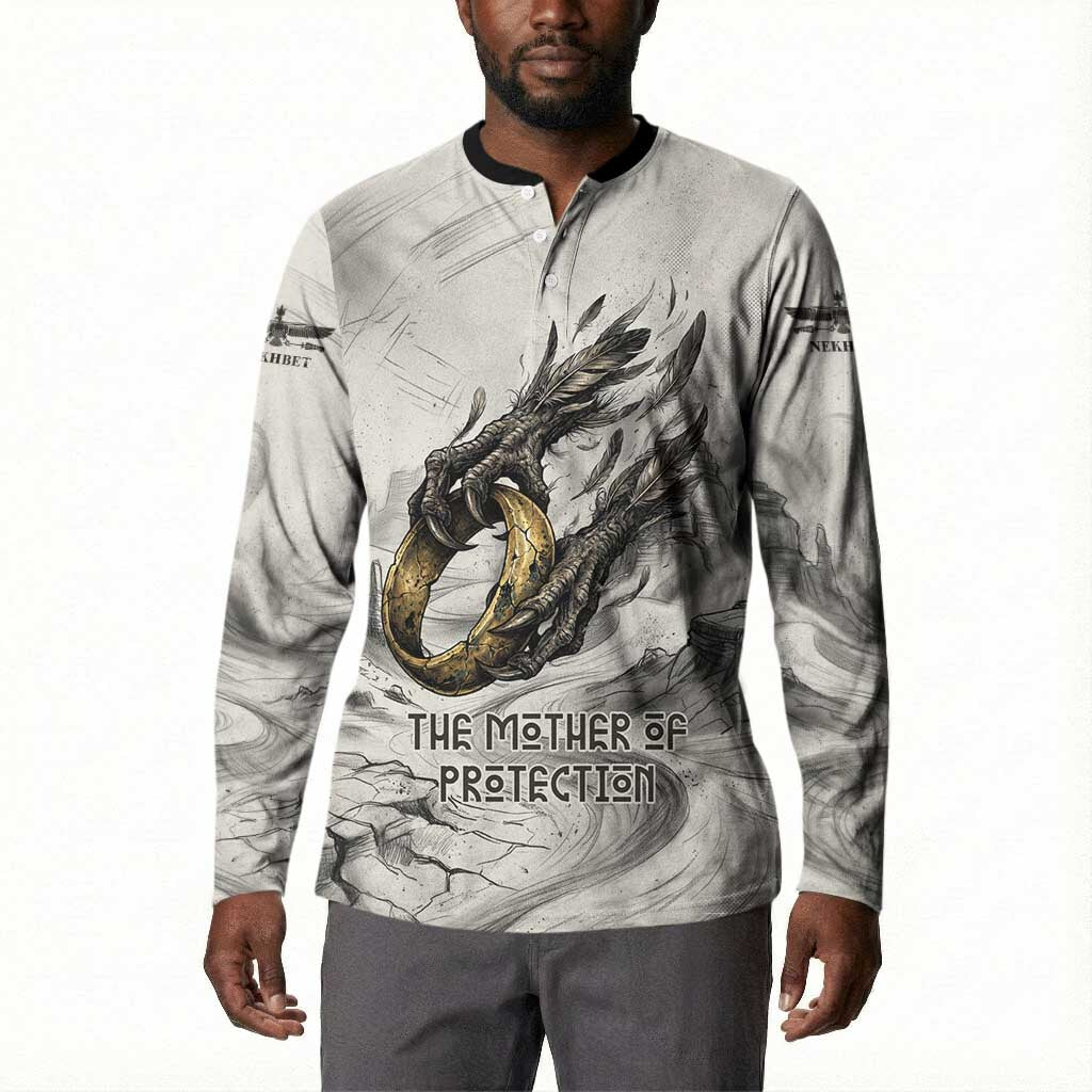 Nekhbet Egyptian Button Sweatshirt Vulture Goddess Mother of Protection Wings Claws Desert