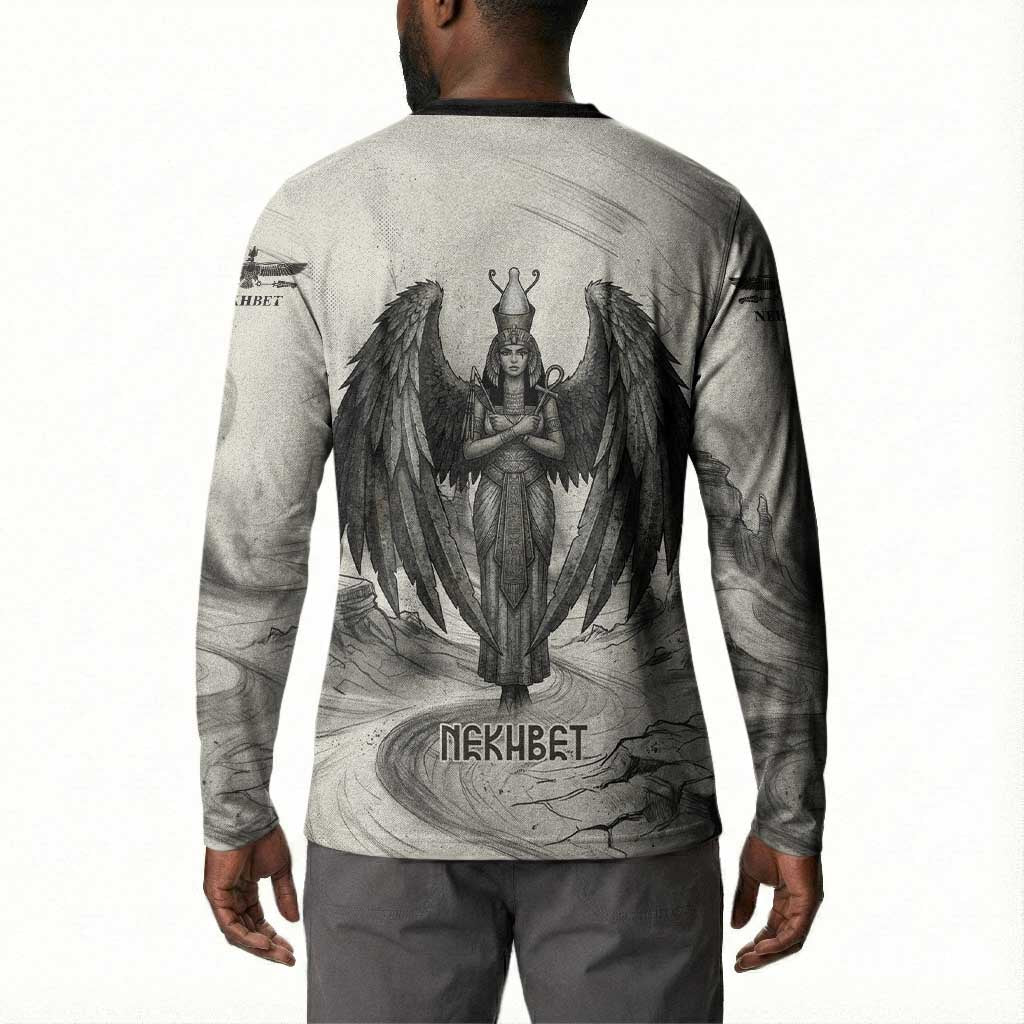 Nekhbet Egyptian Button Sweatshirt Vulture Goddess Mother of Protection Wings Claws Desert