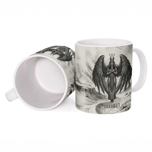 Nekhbet Egyptian Ceramic Mug Vulture Goddess Mother of Protection Wings Claws Desert