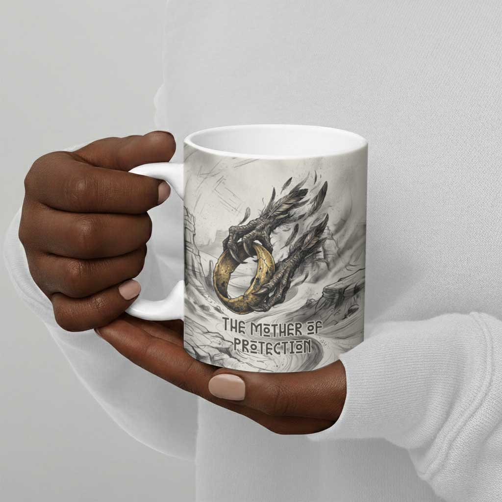Nekhbet Egyptian Ceramic Mug Vulture Goddess Mother of Protection Wings Claws Desert