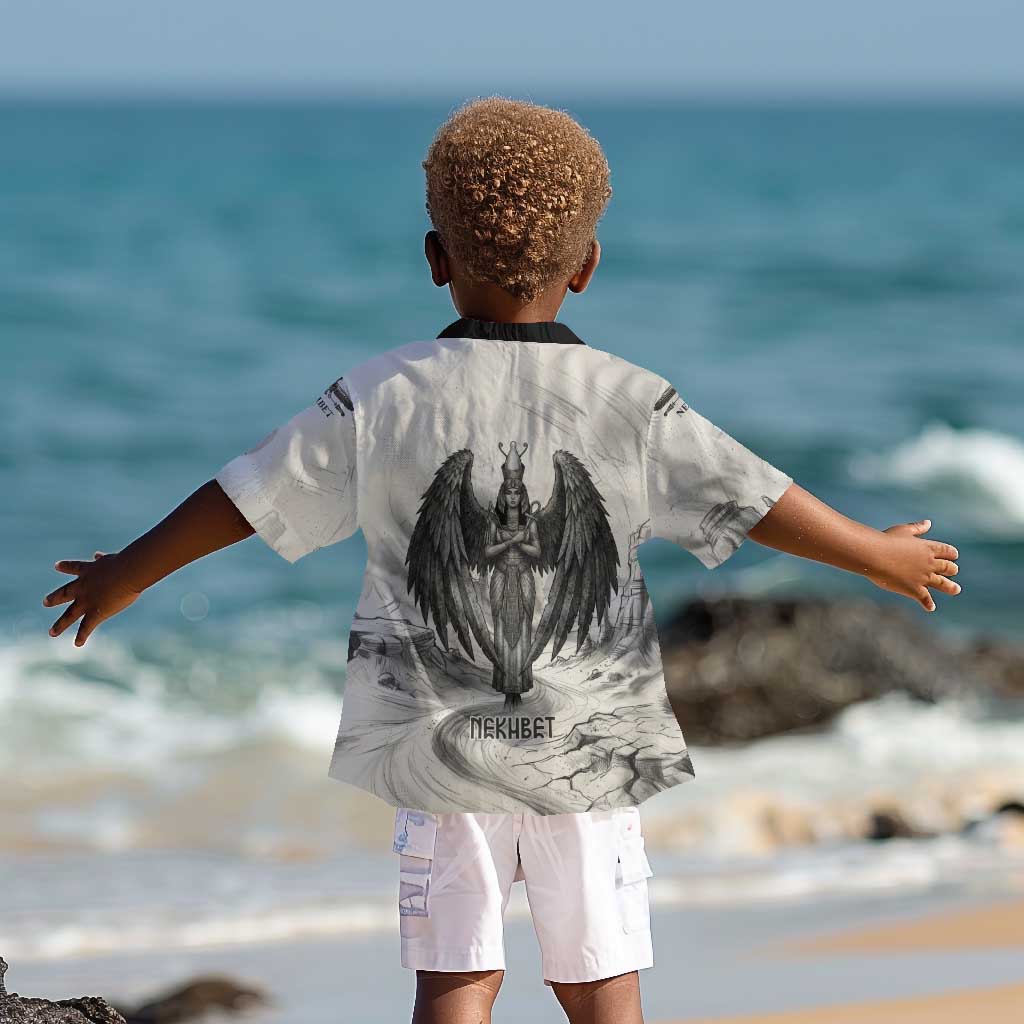 Nekhbet Egyptian Kid Hawaiian Shirt Vulture Goddess Mother of Protection Wings Claws Desert