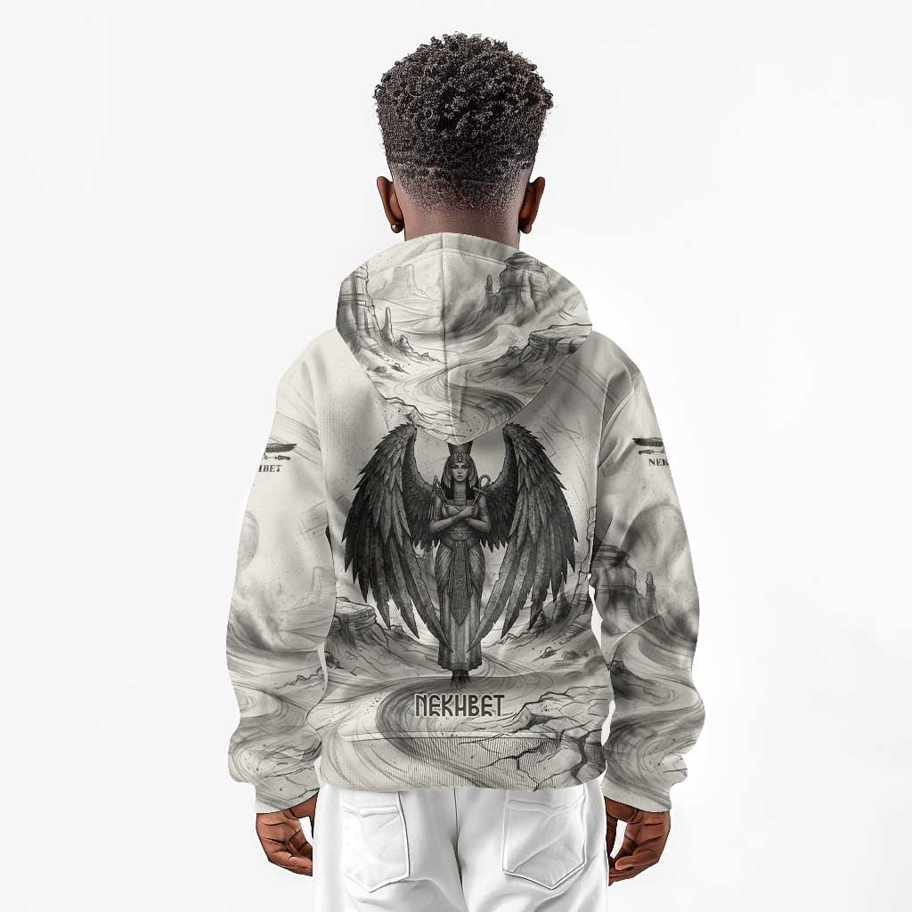 Nekhbet Egyptian Kid Hoodie Vulture Goddess Mother of Protection Wings Claws Desert