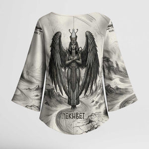 Nekhbet Egyptian Kimono Sleeve Blouse Vulture Goddess Mother of Protection Wings Claws Desert