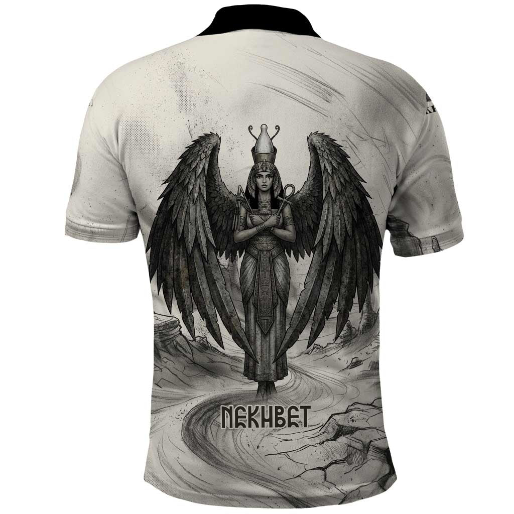 Nekhbet Egyptian Polo Shirt Vulture Goddess Mother of Protection Wings Claws Desert