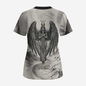 Nekhbet Egyptian Scrub Top Vulture Goddess Mother of Protection Wings Claws Desert