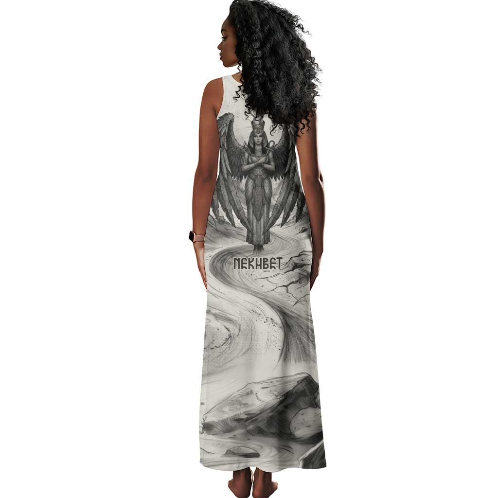 Nekhbet Egyptian Tank Maxi Dress Vulture Goddess Mother of Protection Wings Claws Desert