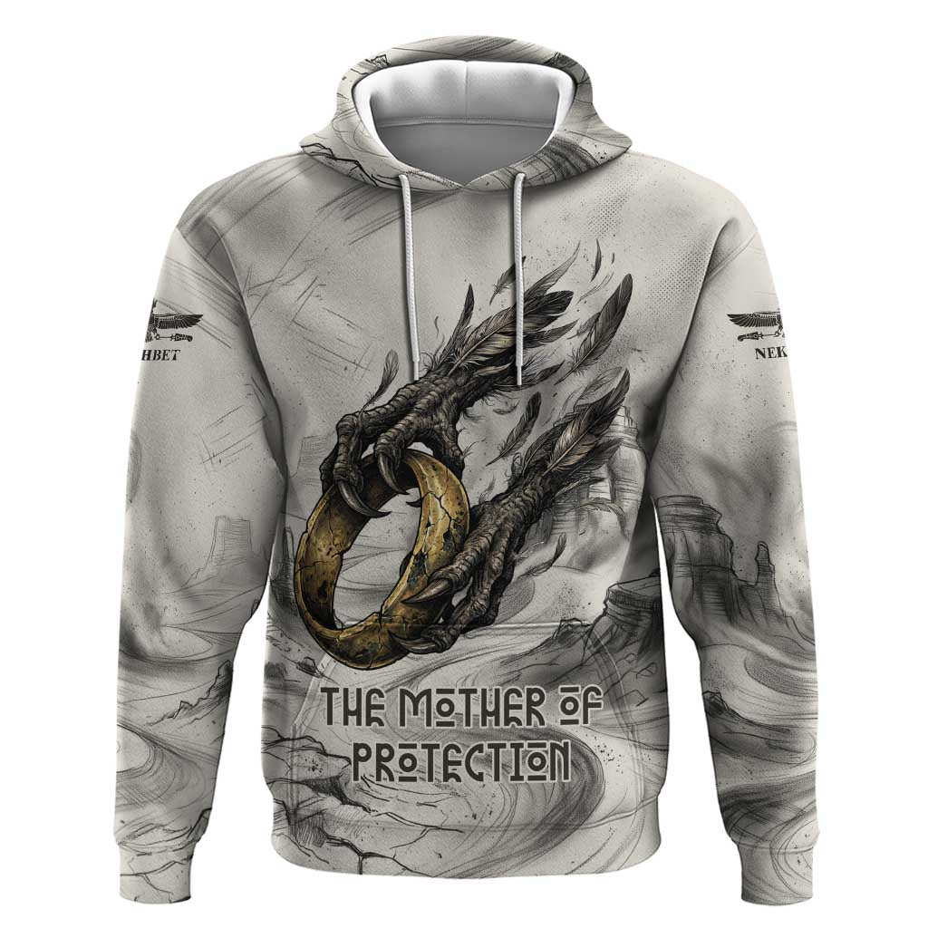 Nekhbet Egyptian Zip Hoodie Vulture Goddess Mother of Protection Wings Claws Desert