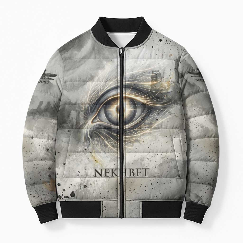 Nekhbet Bomber Puffer Jacket Vulture Goddess Eye of Protection Sovereign of Upper Egypt