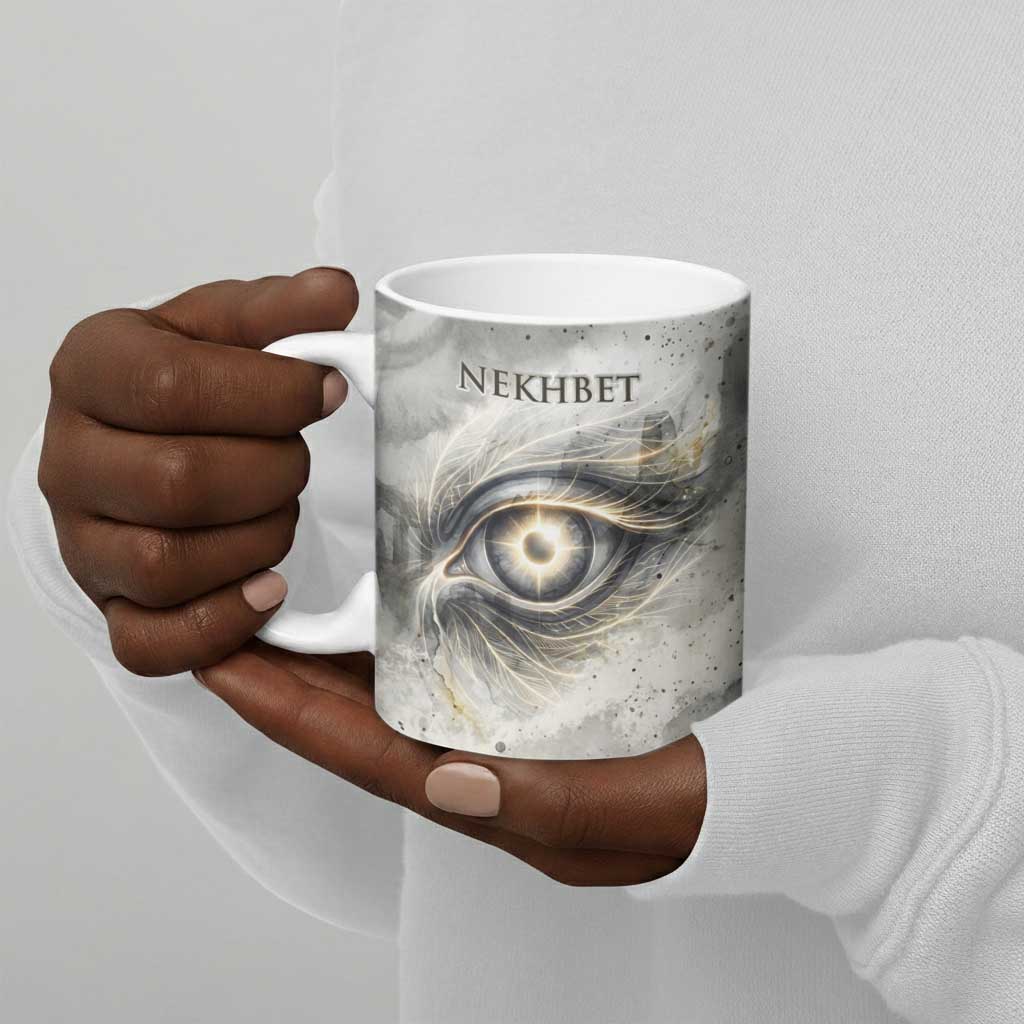 Nekhbet Ceramic Mug Vulture Goddess Eye of Protection Sovereign of Upper Egypt