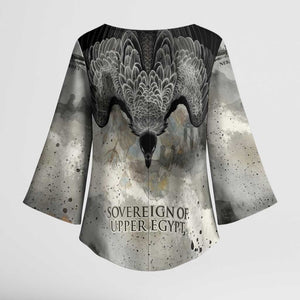 Nekhbet Kimono Sleeve Blouse Vulture Goddess Eye of Protection Sovereign of Upper Egypt