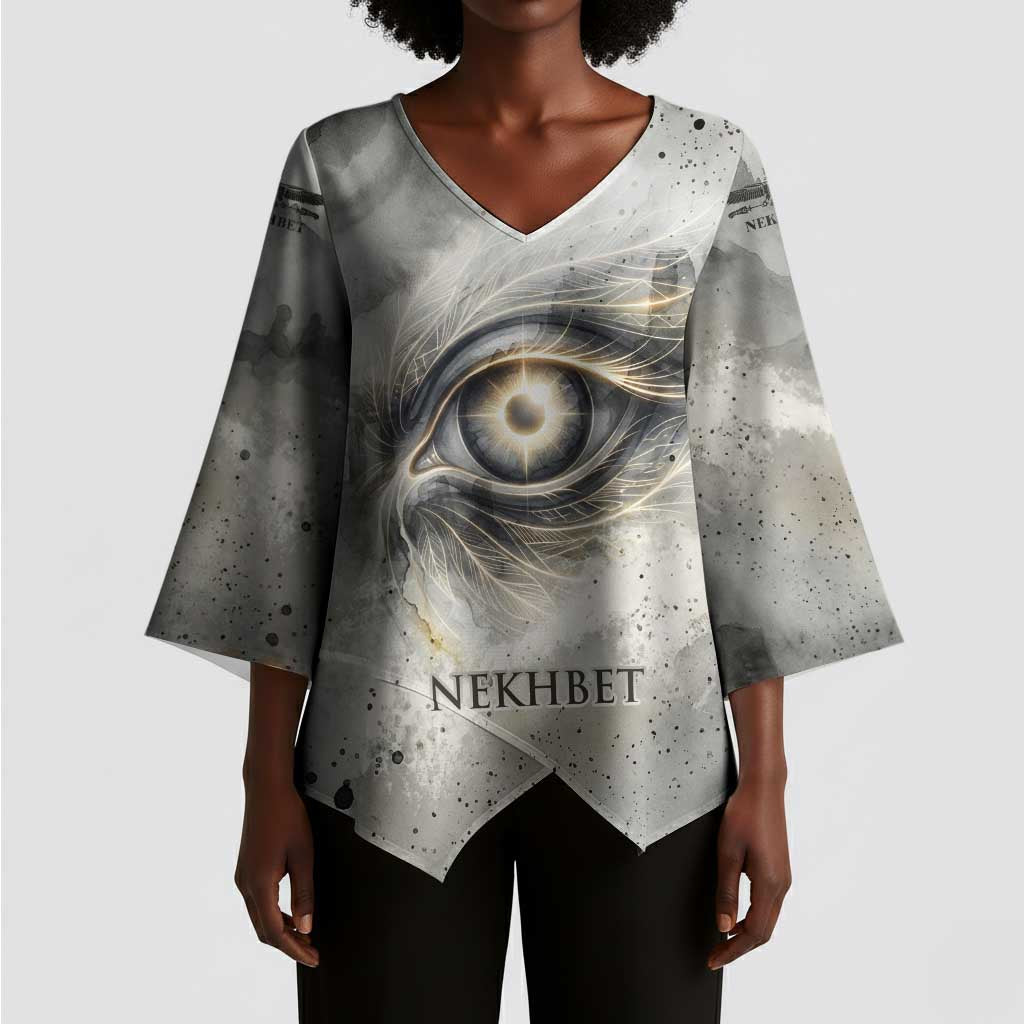 Nekhbet Kimono Sleeve Blouse Vulture Goddess Eye of Protection Sovereign of Upper Egypt