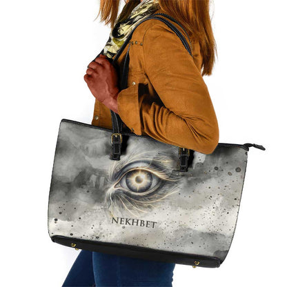 Nekhbet Leather Tote Bag Vulture Goddess Eye of Protection Sovereign of Upper Egypt