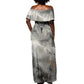 Nekhbet Off Shoulder Maxi Dress Vulture Goddess Eye of Protection Sovereign of Upper Egypt