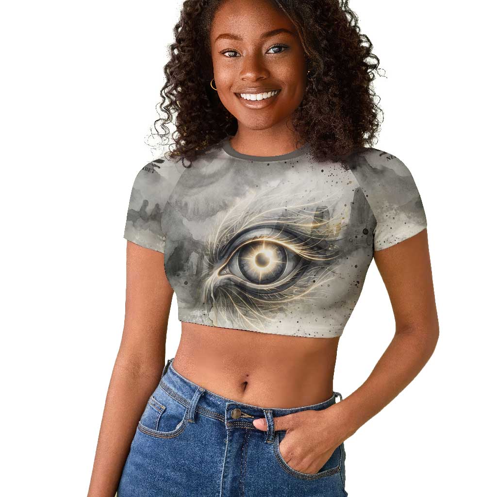 Nekhbet Raglan Cropped T shirt Vulture Goddess Eye of Protection Sovereign of Upper Egypt
