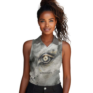 Nekhbet Women Sleeveless Polo Shirt Vulture Goddess Eye of Protection Sovereign of Upper Egypt