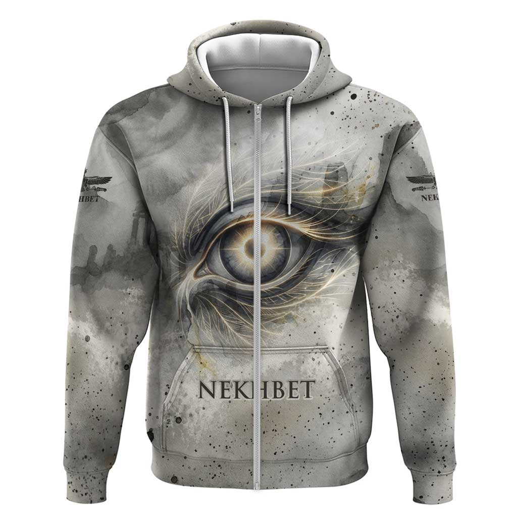 Nekhbet Zip Hoodie Vulture Goddess Eye of Protection Sovereign of Upper Egypt