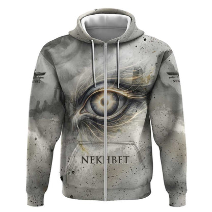 Nekhbet Zip Hoodie Vulture Goddess Eye of Protection Sovereign of Upper Egypt