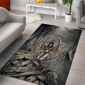 Nephthys Area Rug Mistress of the House Egyptian Goddess Wings