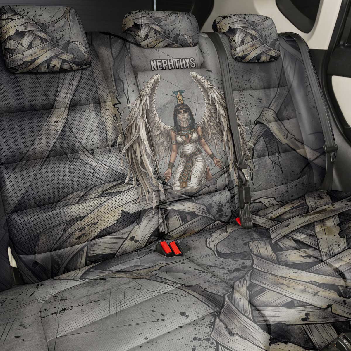 Nephthys Back Car Seat Cover Mistress of the House Egyptian Goddess Wings