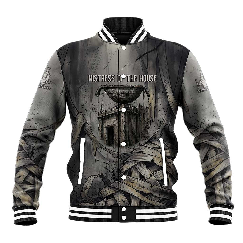 Nephthys Baseball Jacket Mistress of the House Egyptian Goddess Wings