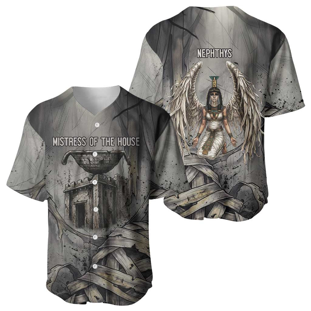 Nephthys Baseball Jersey Mistress of the House Egyptian Goddess Wings