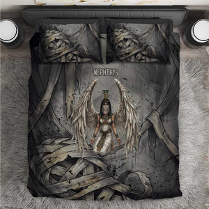 Nephthys Bedding Set Mistress of the House Egyptian Goddess Wings