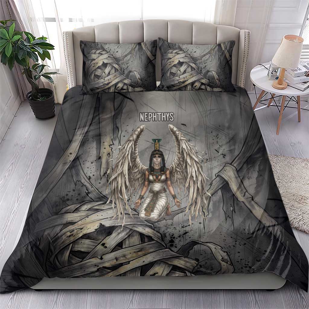 Nephthys Bedding Set Mistress of the House Egyptian Goddess Wings