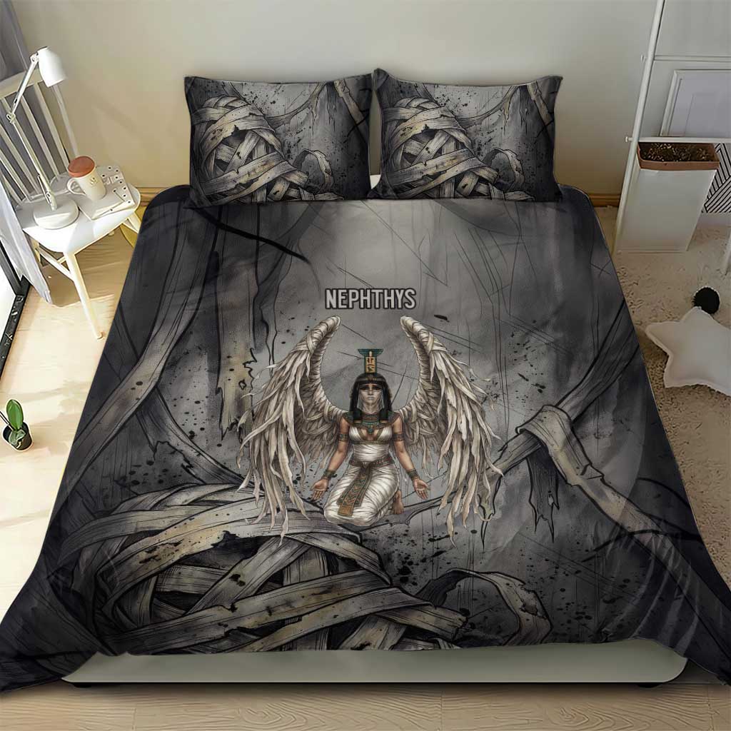 Nephthys Bedding Set Mistress of the House Egyptian Goddess Wings