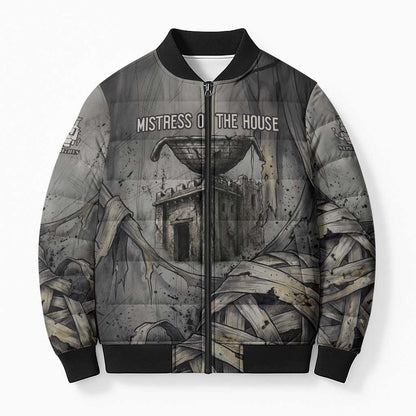 Nephthys Bomber Puffer Jacket Mistress of the House Egyptian Goddess Wings