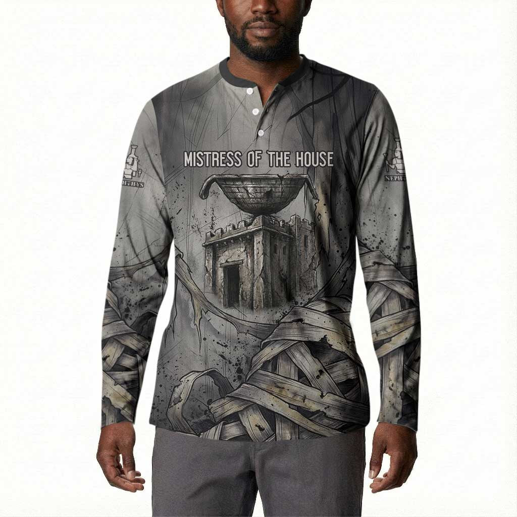 Nephthys Button Sweatshirt Mistress of the House Egyptian Goddess Wings
